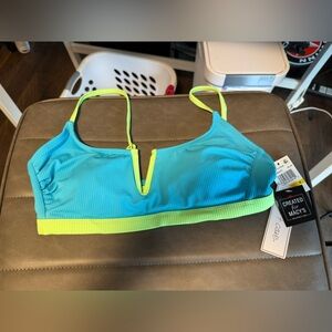 Salt & Cove Blue and Neon Green Bikini Top NWT size Medium